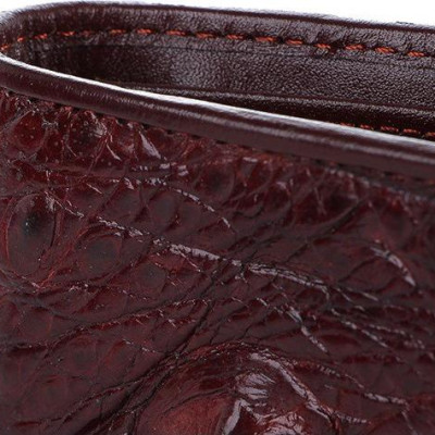 Ví nam Huy Hoàng da cá sấu kiểu đứng gù đầu màu nâu đỏ HT2740