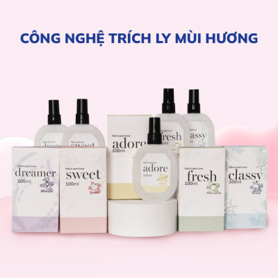 Chai xịt thơm quần áo Lovenose 100ml chiết xuất tinh dầu thiên nhiên thơm mát khử mùi hôi