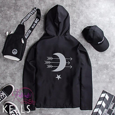 [XL] Áo khoác nam Áo khoát nam gió dù 2 lớp chống nắng Thiên Hà - Phản Quang xitin phong cách-A012