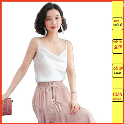 Áo Hai Dây Cổ Đổ Lụa Satin Cao Cấp _CHẤT ĐẸP CAM KẾT