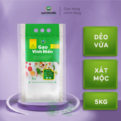 Đặc sản Tiền Giang - Gạo Đỗ Quyên Vinh Hiển 5kg - OCOP 4 SAO