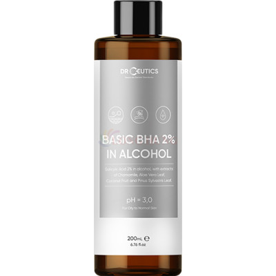 Dung dịch DrCeutics Basic BHA 2% In Alcohol giúp loại bỏ tế bào chết trên da (100ml/200ml) - Hàng chính hãng