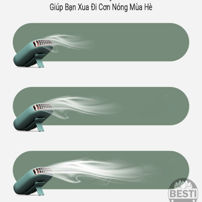 Quạt Mini Tích Điện Đeo Cổ Thời Trang Besti Y01,  3 Tốc Độ Gió Siêu Mát, Chạy Siêu Êm, Dung Lượng Pin 2000mAh, Phù Hợp Khi Chạy Bộ, Đi Du Lịch , Văn Phòng, Đi Chơi- Hàng Chính Hãng