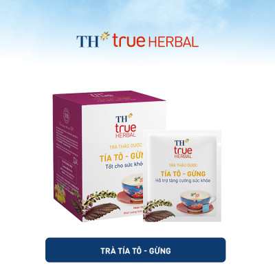 Bộ 2 hộp trà thảo dược TH true HERBAL Nhân trần – Cúc hoa & Trà Tía tô – Gừng (40 gói)
