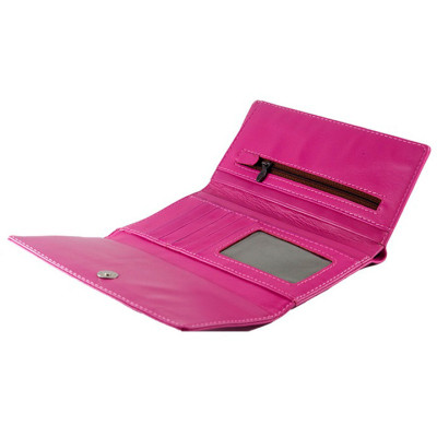 Ví nữ da bò màu hồng HJ93114-28-46 