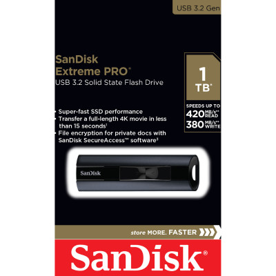 USB 3.2 SanDisk Extreme Pro SDCZ880 128GB 420MB/s SDCZ880-128G-G46 - Bảo hành 5 năm - Hàng chính hãng