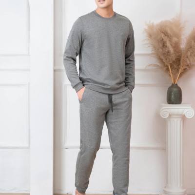 Bộ nỉ cổ tròn màu ghi nhạt ALIGRO BN.14