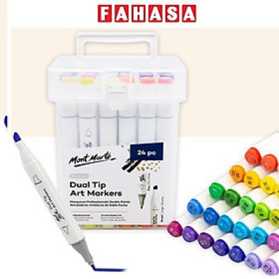 Hộp 24 Bút Lông 2 Đầu - Mont Marte MMPM0018