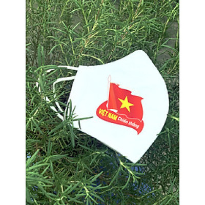 Khẩu Trang Cờ Việt Nam Nano Bạc Kháng Khuẩn Màu Trắng