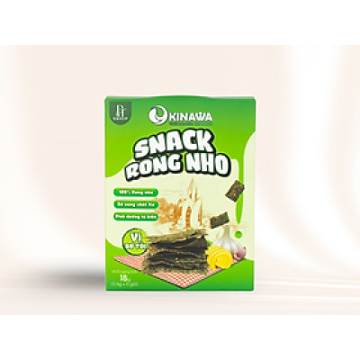 Snack rong nho dinh dưỡng Okinawa - Vị bơ tỏi - Hộp 18gr