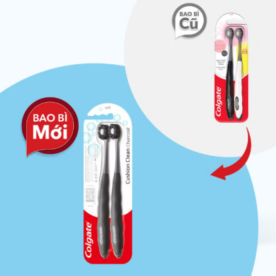 Bộ Đôi Bàn Chải Đánh Răng COLGATE Cushion Clean Charcoal