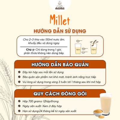 Combo Sữa Hạt Gạo Lứt Hữu Cơ Millet & 24Grains Gói 30g Nana Malaysia Cho Trẻ Từ 3 Tuổi & Người Lớn Bổ Sung Dinh Dưỡng - 24grains