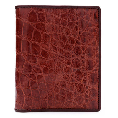 HJ2228-29-30-48 - Ví nam Huy Hoàng da cá sấu kiểu đứng màu đen, nâu đỏ, vàng bò, nâu đất