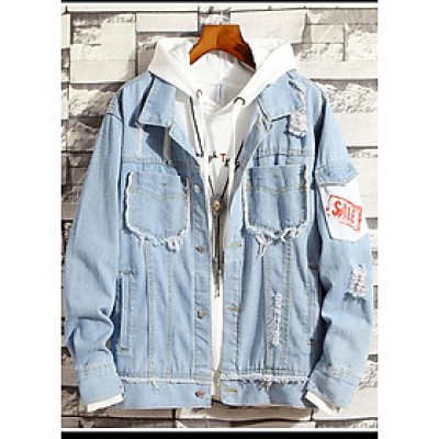 Áo khoác jean Nam phộm rộng ,phong cách bụi-9300106