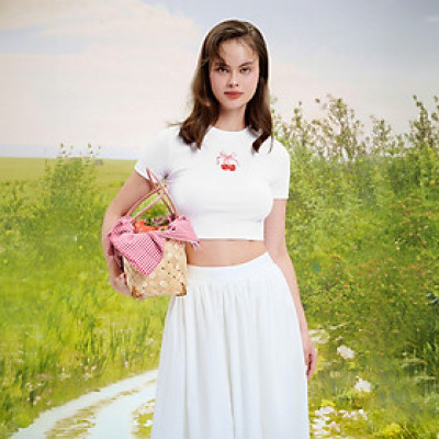 DOTTIE - Áo thun babytee Cherry - Trắng - T0858