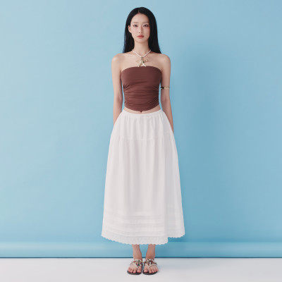 DOTTIE - Áo ống rút nhún - Nâu - T1100