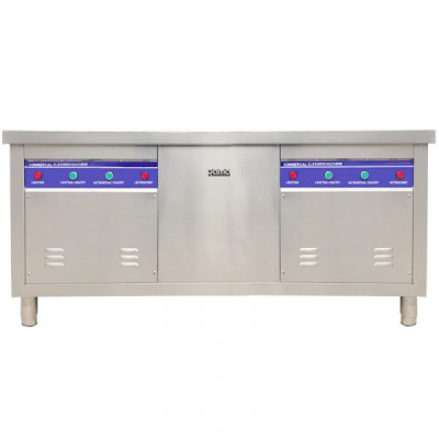 Máy rửa bát siêu âm 2 bồn cho nhà hàng căng tin Rama RB-1800S dung tích 135L x 2 - Hàng chính hãng