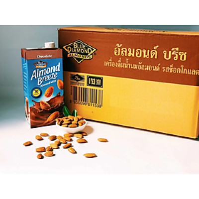Blue Diamond - Thùng Sữa Hạt Hạnh Nhân ALMOND BREEZE vị Chocolate 946ml x 12 Hộp
