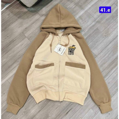 Áo khoát nỉ FIRST COFFE nỉ dệt xuất khẩu form rộng phối đẹp xinh xinh-A2121