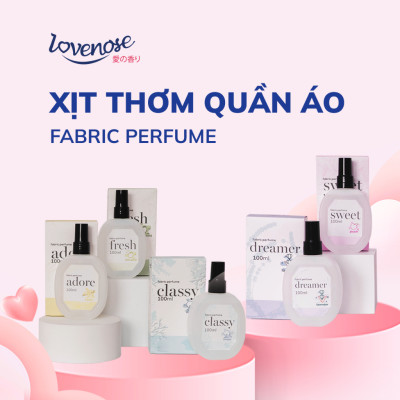 Chai xịt thơm quần áo Lovenose 100ml chiết xuất tinh dầu thiên nhiên thơm mát khử mùi hôi