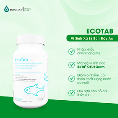 Viên Nén Vi Sinh Xử Lý Bùn Đáy Ao - EcoTab Hộp 20 Viên
