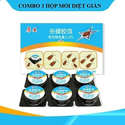 Combo 3 bộ 6 Viên Mồi Diệt Gián, Thuốc Diệt Côn Trùng Sinh Học Không Độc Hại Dùng Trong Nhà Bếp, Hộ Gia Đình