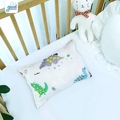 Gối đầu cho bé sơ sinh, gối mềm êm, thấm hút mồ hôi, thoáng mát, họa tiết siêu cưng cho bé