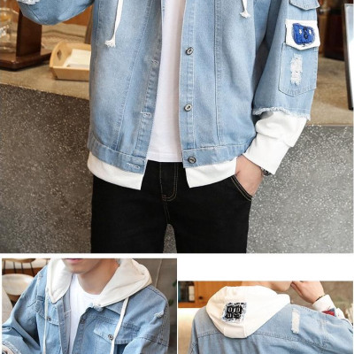 Áo khoác Jean Nam Nữ Unisex Chollima màu Trắng có mủ