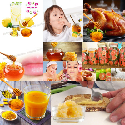 Mật ong Golden honey hỗ trợ tăng sức đề kháng, giảm ho, viên họng, dưỡng ẩm da và môi cang bóng mịn màng, dùng nấu ăn - QuaTangMe Extaste