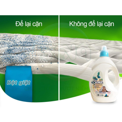 Nước giặt sinh học SONA 4.2L giặt xả quần áo 2 trong 1 hương hoa tự nhiên 