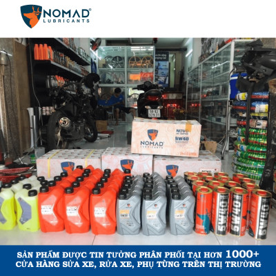 Nhớt Xe Máy Tổng Hợp Toàn Phần NOMAD Lon 1.1L 5W40-SN-MA2 Cho Xe Côn Tay Winner/Exciter/Sonic/ Mô tô PKL Nhập Khẩu Chính Hãng (xanh dạ quang)