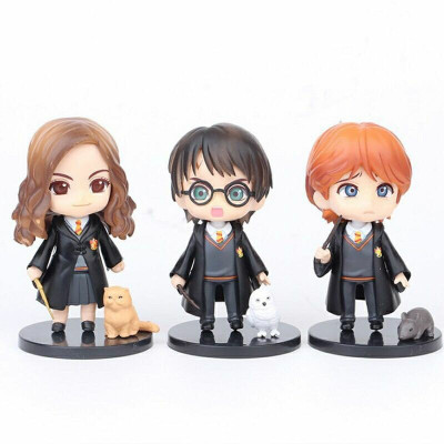 Bộ Sưu Tập Mô hình để bàn 6 nhân vật Harry Potter phong cách Chibi siêu đáng yêu, cao 9-10cm, cử động được khớp tay DRU - Hàng Chính Hãng 