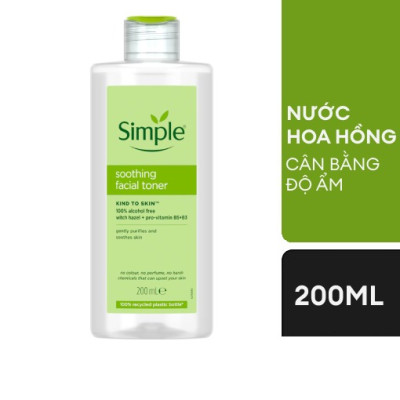 Nước hoa hồng Toner Simple làm sạch, tái tạo da, se khít chân lông (mẫu mới nhất)