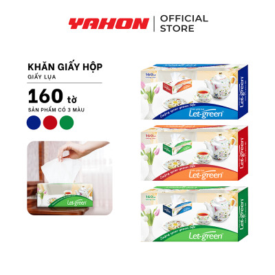 Combo Hộp Khăn Giấy Lụa LET-GREEN, 160 Tờ/Hộp
