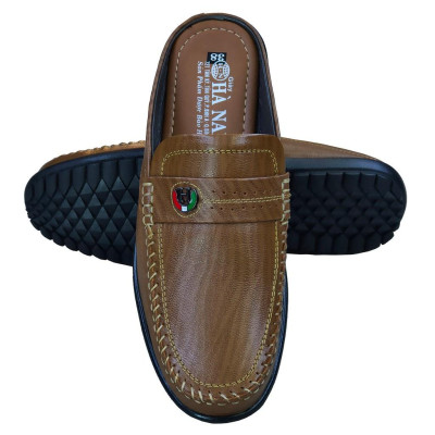 Dép Bít Mũi Nam Da Bò Thật TiTi ĐÔ Cao Cấp GSB2038d