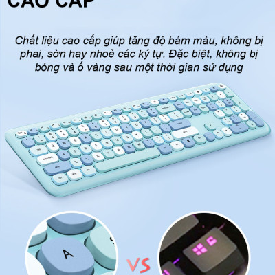 Combo bàn phím chuột không dây MOFII 666 thiết kế hiện đại đa dạng màu sắc kết nối bằng chip USB 2.4GHz - HÀNG CHÍNH HÃNG 