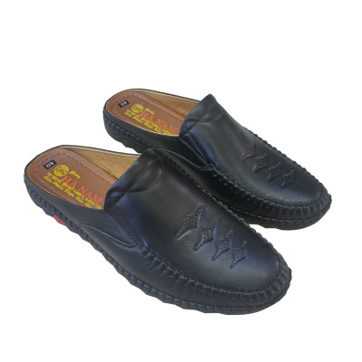 Dép Bít Mũi Nam Da Bò Thật TiTi ĐÔ Cao Cấp GSB20125d