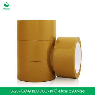 BK2B - 6 cuộn băng keo đục khổ 4.8cm x 200yard - Băng dính đóng hàng, băng keo khổ lớn