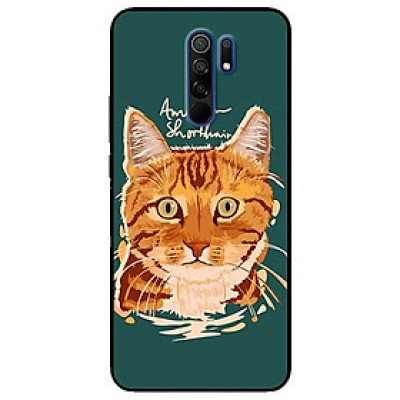 Ốp lưng dành cho Xiaomi Redmi 9 mẫu Mèo Vàng Xanh