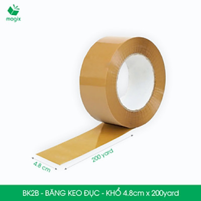 BK2B - 12 cuộn băng keo đục khổ 4.8cm x 200yard - Băng dính đóng hàng, băng keo khổ lớn
