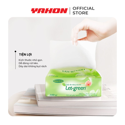 Combo Bao Khăn Giấy Vệ Sinh Đa Năng LET-GREEN 18*21cm, 180 Tờ/Bao