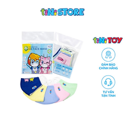 Khẩu trang vải sợi tre kháng khuẩn 3 lớp- size S - Pack 5 (các màu) - Export GSTNM012