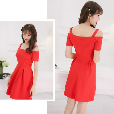 Đầm Dự Tiệc Thời Trang Haint Boutique Dáng Xòe Bẹt Vai D425