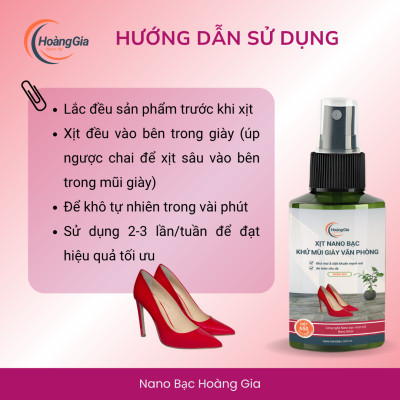 Xịt Khử Mùi Giày Công Sở Nữ Nano Bạc Hoàng Gia 100ml - Khử Khuẩn, Chống Hôi Chân Hiệu Quả