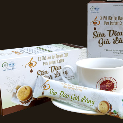 Cà Phê Hòa Tan Nguyên Chất SỮA DỪA GIÀ LÀNG - Hộp