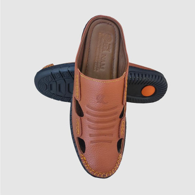 Dép bít mũi nam da bò thật TiTi ĐÔ cao cấp GSB20118d