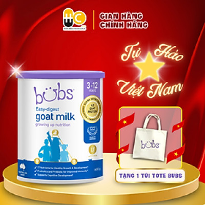 Sữa dinh dưỡng Bubs Easy-Digest Goat Milk Growing Up Nutrition 600g