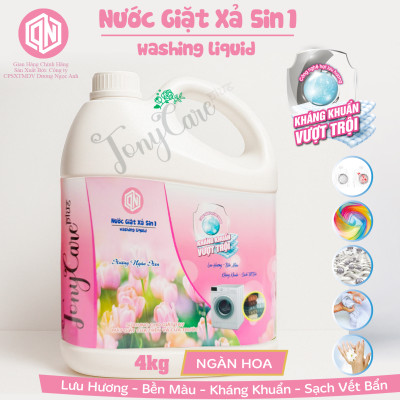 Nước giặt Tonycare 4000ml – Hương Ngàn Hoa sạch sâu, thơm ngát, an toàn cho sức khỏe – Chính hãng Tonycare