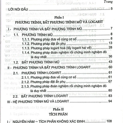 Các bài toán chọn lọc: Phương trình, bất phương trình mũ và logarit, tích phân