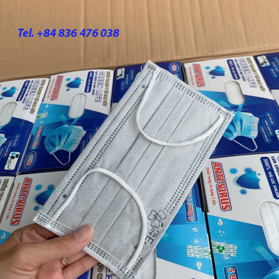 Khẩu trang y tế 4 lớp kháng khuẩn màu xám GREEN LIFE - có chứng nhận kiểm định chất lượng